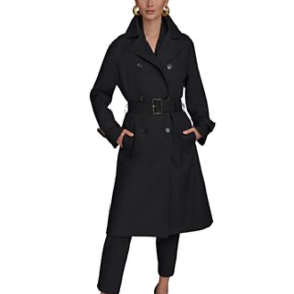 Donna Karan Jackets & Blazers - Stylish Black Rain Trench Coat
